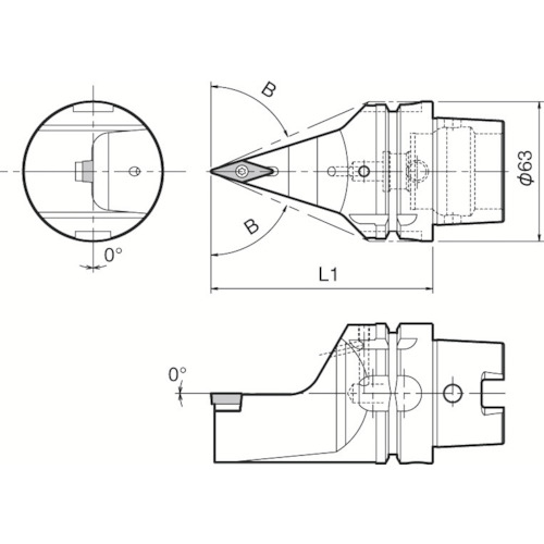 トラスコ中山 京セラ 複合加工機用旋削工具 外径・倣い加工用ホルダ SVVB 553-2370  (ご注文単位1個) 【直送品】