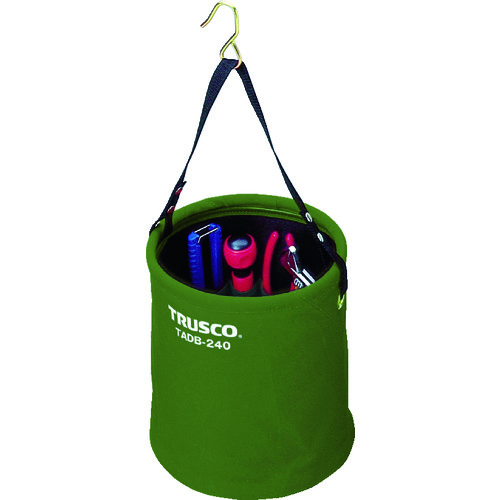 トラスコ中山 TRUSCO アタッチメント付電工バケツΦ240X240 OD色（ご注文単位1個）【直送品】