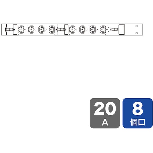 トラスコ中山 SANWA 19インチサーバーラック用コンセント 200V（20A） 250-1373  (ご注文単位1個) 【直送品】