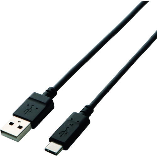 トラスコ中山 エレコム USB2.0ケーブル(A-C) 1.0m ブラック（ご注文単位1本）【直送品】