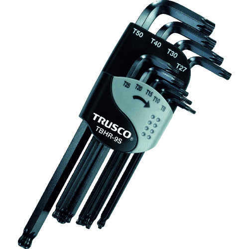 トラスコ中山 TRUSCO ボールポイントヘックスローブレンチセット(9本組)（ご注文単位1セット）【直送品】