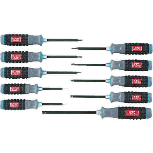 トラスコ中山 KTC 樹脂柄ボールポイントヘキサゴンドライバセット[10本組]（ご注文単位1セット）【直送品】