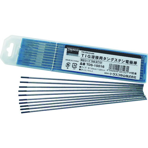 トラスコ中山 TRUSCO タングステン電極棒 2％セリア入 Φ1.6 150L（ご注文単位10本）【直送品】