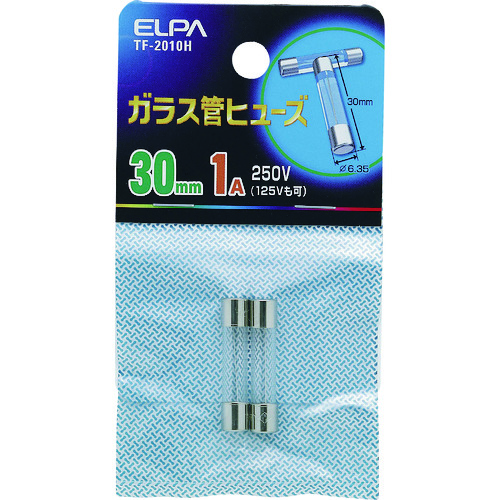 トラスコ中山 ELPA ガラス管ヒューズ 30MM 1.0A 2個入 102-2039  (ご注文単位1袋) 【直送品】