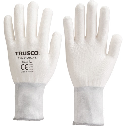 トラスコ中山 TRUSCO ホワイトHPPEインナー手袋 L 267-7628  (ご注文単位1組) 【直送品】