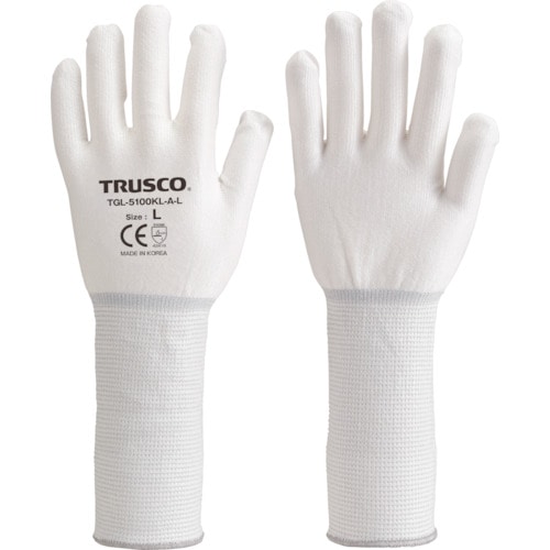 トラスコ中山 TRUSCO ホワイトHPPEインナー手袋ロング L 267-9125  (ご注文単位1組) 【直送品】