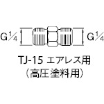 トラスコ中山 アネスト岩田 高圧塗料用継手 G1/4×G1/4 中間（ご注文単位1個）【直送品】