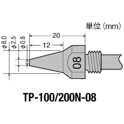 トラスコ中山 グット はんだ除去器TP-100用交換部品 替ノズル φ0.8（ご注文単位1個）【直送品】