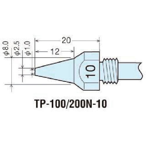 トラスコ中山 グット 替ノズルチップφ1.0mm (1本＝1PK)（ご注文単位1個）【直送品】