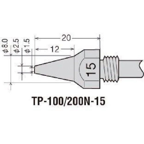 トラスコ中山 グット 替ノズルチップφ1.5mm (1本＝1PK)（ご注文単位1個）【直送品】