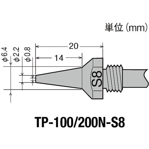 トラスコ中山 グット はんだ除去器TP-100用交換部品 替ノズル φ0.8スリム（ご注文単位1個）【直送品】