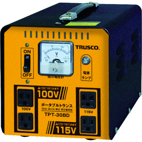 トラスコ中山 TRUSCO ポータブルトランス 30A 3kVA 降圧・昇圧兼用型（ご注文単位1台）【直送品】