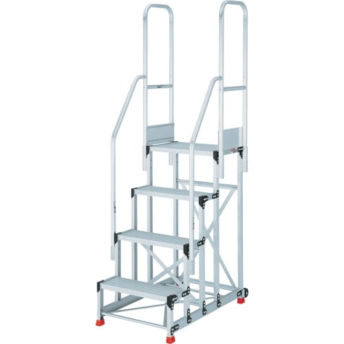 トラスコ中山 TRUSCO 作業用踏台 4段 階段両手すり高さ1100mm 770-8980  (ご注文単位1台) 【直送品】