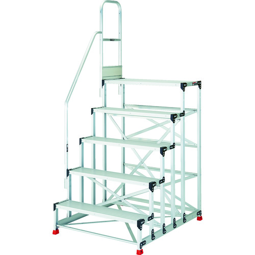 トラスコ中山 TRUSCO 作業用踏台 5段 階段片手すり高さ900mm 770-9099  (ご注文単位1台) 【直送品】