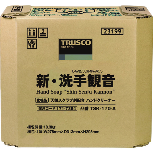 トラスコ中山 TRUSCO ハンドソープ 新・洗手観音 17.0kg バックインボックス（ご注文単位1個）【直送品】