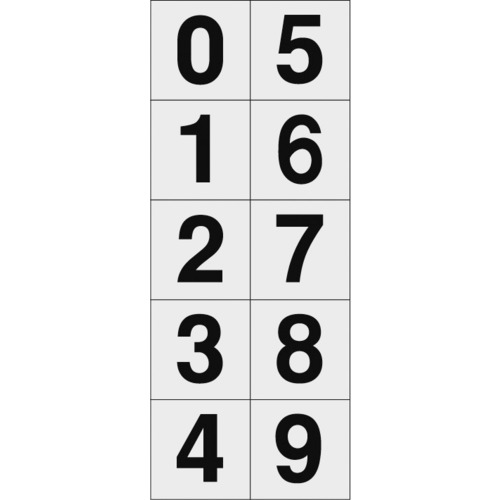 トラスコ中山 TRUSCO 数字ステッカ― 30×30 「0～9」連番 透明地/黒文字 1枚入（ご注文単位1組）【直送品】