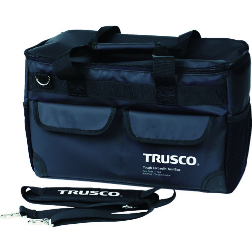 トラスコ中山 TRUSCO TOUGH ターポリンツールバッグ 黒色（ご注文単位1個）【直送品】