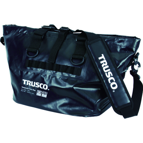 トラスコ中山 TRUSCO 防水ターポリントートバッグ Lサイズ ブラック（ご注文単位1個）【直送品】