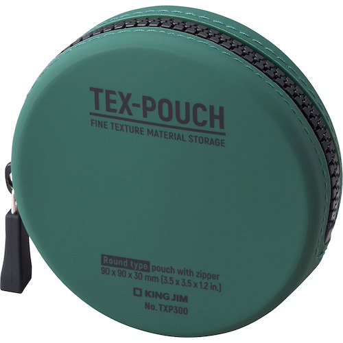 トラスコ中山 キングジム TEX-POUCH ROUND カ-（ご注文単位1冊）【直送品】