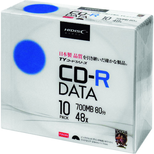 トラスコ中山 ハイディスク CD-R 10枚スリムケース入り（ご注文単位1パック）【直送品】