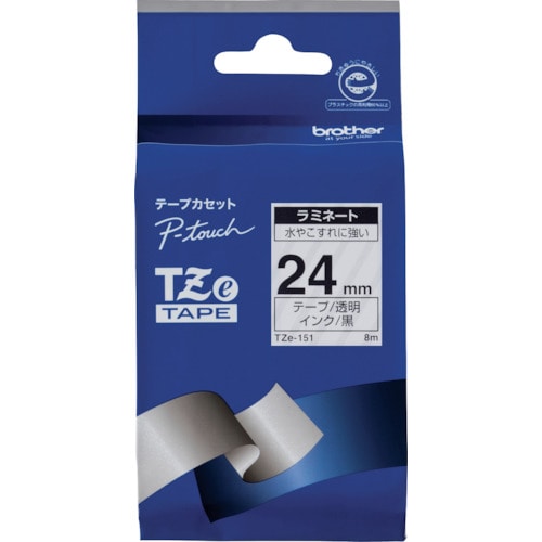 トラスコ中山 ブラザー Tzeテープ 黒文字/透明地/24mm（ご注文単位1個）【直送品】