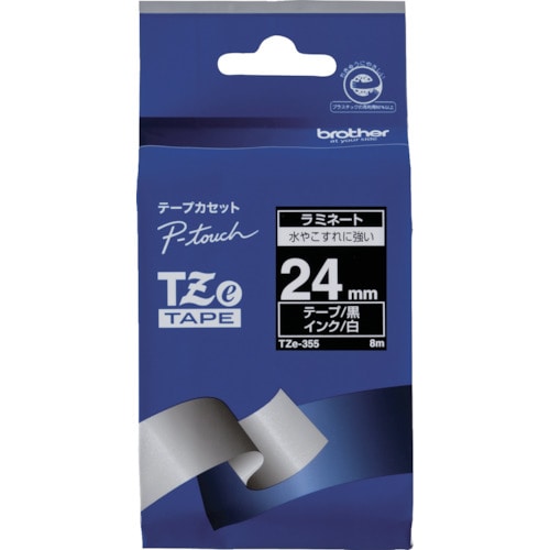 トラスコ中山 ブラザー Tzeテープ 白文字/黒地/24mm（ご注文単位1個）【直送品】