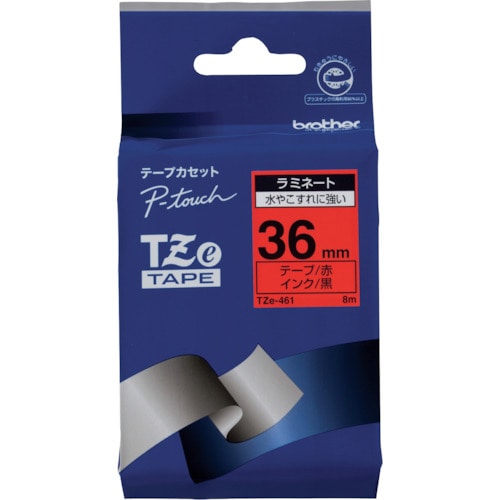 トラスコ中山 ブラザー Tzeテープ 黒文字/赤地/36mm（ご注文単位1個）【直送品】