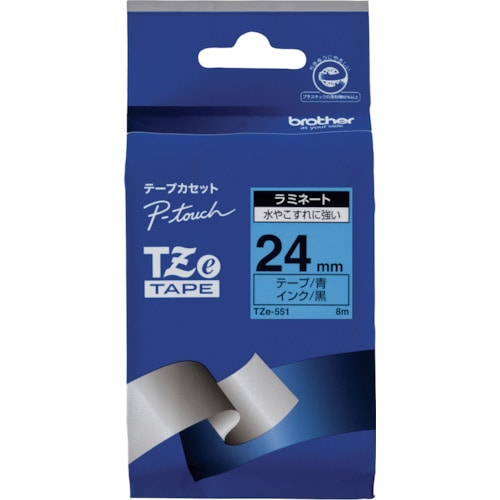 トラスコ中山 ブラザー Tzeテープ 黒文字/青地/24mm（ご注文単位1個）【直送品】