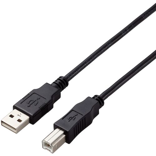 トラスコ中山 エレコム USB2.0ケーブル A－Bタイプ 仕様固定 1m ブラック 441-3992  (ご注文単位1本) 【直送品】