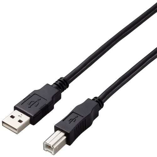 トラスコ中山 エレコム USB2.0ケーブル A－Bタイプ 仕様固定 5m ブラック 441-3949  (ご注文単位1本) 【直送品】