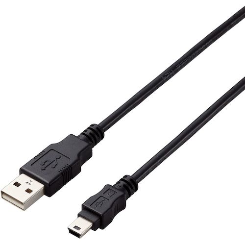 トラスコ中山 エレコム USB2.0ケーブル A－miniBタイプ 仕様固定 0.5m ブラック 441-3961  (ご注文単位1本) 【直送品】