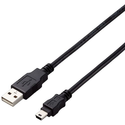 トラスコ中山 エレコム USB2.0ケーブル A－miniBタイプ 仕様固定 3m ブラック 441-3932  (ご注文単位1本) 【直送品】