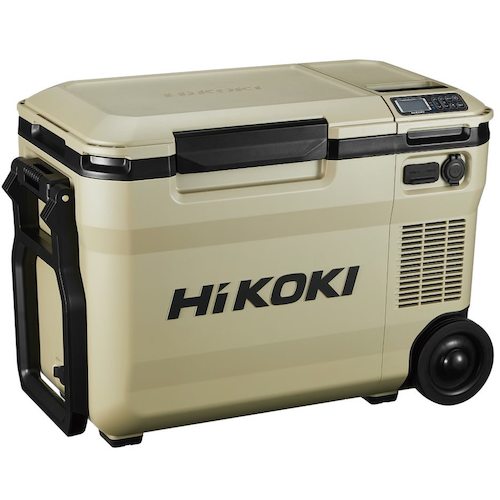 トラスコ中山 HiKOKI 18V-14.4V コードレス冷温庫大容量サイズ25L サンドベージュ マルチボルトセット品（ご注文単位 1台）【直送品】