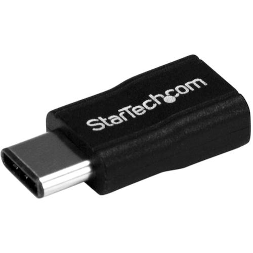 トラスコ中山 スターテック USB Micro－B － Type－C変換アダプター／USB 2.0／480Mbps／オス－メス／ブラック 539-1307  (ご注文単位1袋) 【直送品】