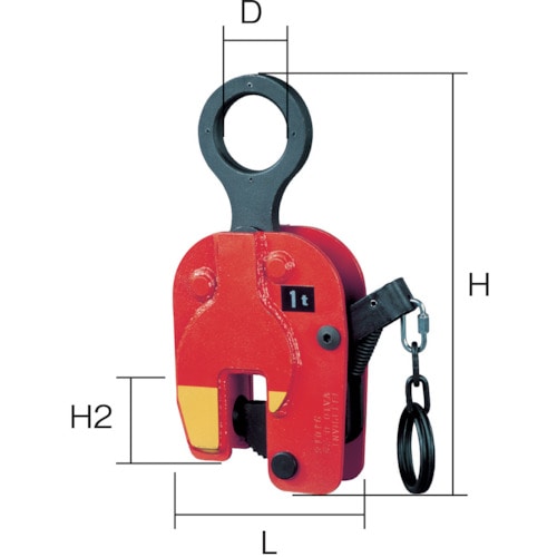 トラスコ中山 象印 立吊クランプ1Ton（ご注文単位 1台）【直送品】