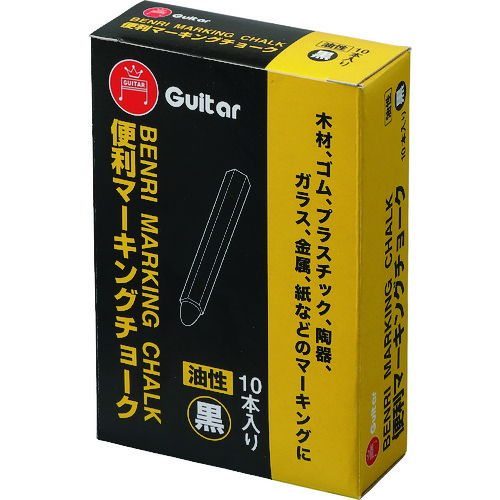 トラスコ中山 マジックインキ ギター 便利マーキングチョーク 黒 10本入（ご注文単位 1箱）【直送品】