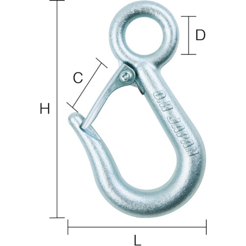トラスコ中山 OH スリムフック(安全レバー付)500kg（ご注文単位 1個）【直送品】