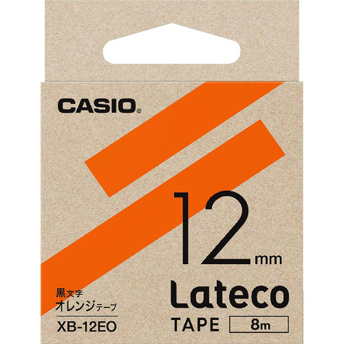 トラスコ中山 カシオ ラテコ(Lateco)専用詰め替えテープ 12mm オレンジテープに黒文字（ご注文単位 1個）【直送品】