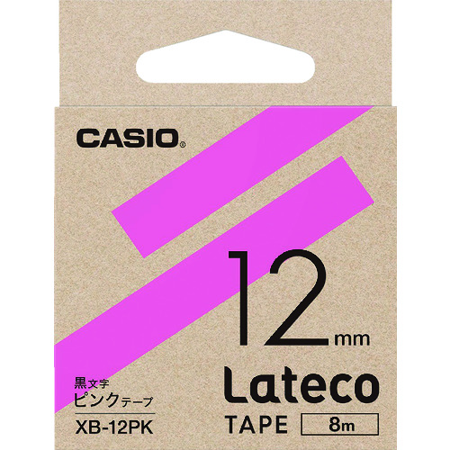 トラスコ中山 カシオ ラテコ(Lateco)専用詰め替えテープ 12mm ピンクテープに黒文字（ご注文単位 1個）【直送品】