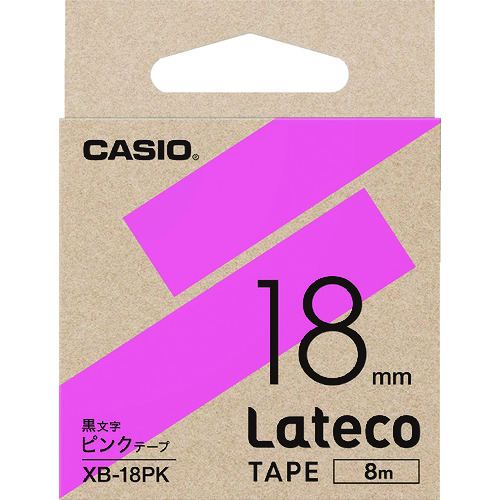 トラスコ中山 カシオ ラテコ(Lateco)専用詰め替えテープ 18mm ピンクテープに黒文字（ご注文単位 1個）【直送品】