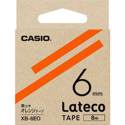 トラスコ中山 カシオ ラテコ(Lateco)専用詰め替えテープ 6mm オレンジテープに黒文字（ご注文単位 1個）【直送品】