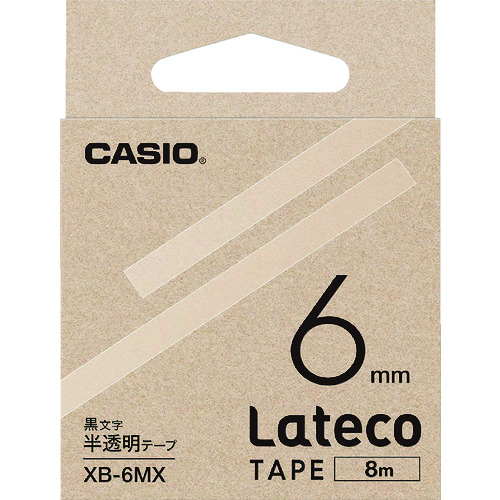 トラスコ中山 カシオ ラテコ(Lateco)専用詰め替えテープ 6mm 半透明に黒文字（ご注文単位 1個）【直送品】