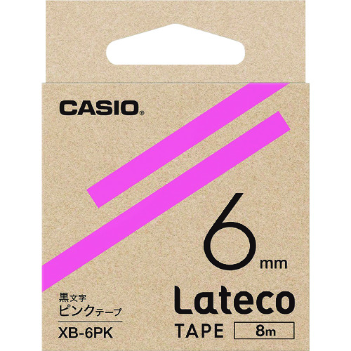 トラスコ中山 カシオ ラテコ(Lateco)専用詰め替えテープ 6mm ピンクテープに黒文字（ご注文単位 1個）【直送品】