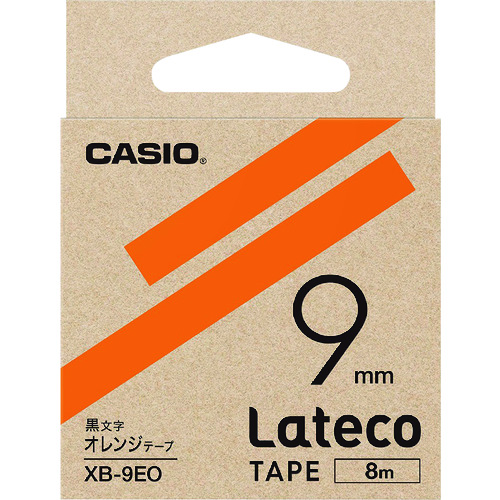 トラスコ中山 カシオ ラテコ(Lateco)専用詰め替えテープ 9mm オレンジテープに黒文字（ご注文単位 1個）【直送品】