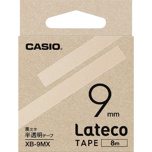 トラスコ中山 カシオ ラテコ(Lateco)専用詰め替えテープ 9mm 半透明に黒文字（ご注文単位 1個）【直送品】