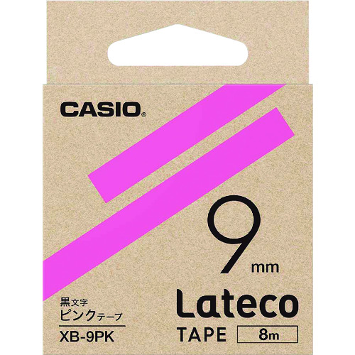 トラスコ中山 カシオ ラテコ(Lateco)専用詰め替えテープ 9mm ピンクテープに黒文字（ご注文単位 1個）【直送品】