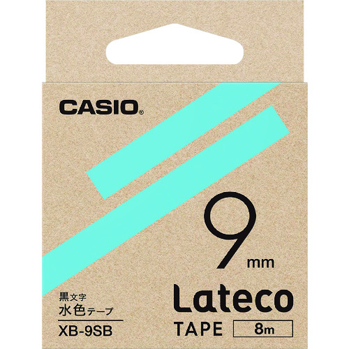 トラスコ中山 カシオ ラテコ(Lateco)専用詰め替えテープ 9mm 水色テープに黒文字（ご注文単位 1個）【直送品】