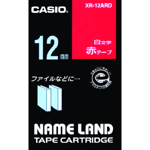 トラスコ中山 カシオ ネームランド用赤テープに白文字12mm（ご注文単位 1個）【直送品】