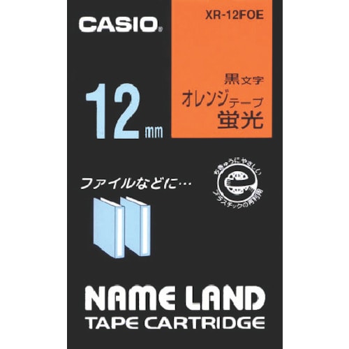 トラスコ中山 カシオ ネームランド用蛍光オレンジ色テープに黒文字12mm（ご注文単位 1個）【直送品】