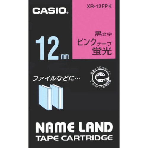 トラスコ中山 カシオ ネームランド用蛍光ピンク色テープに黒文字12mm（ご注文単位 1個）【直送品】